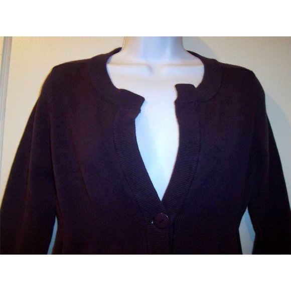 CAROLE LITTLE Sweater Sz S Small Purple‎ Open Front - Picture 2 of 4